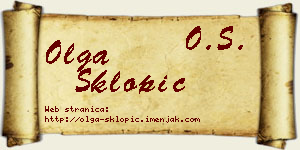 Olga Sklopić vizit kartica